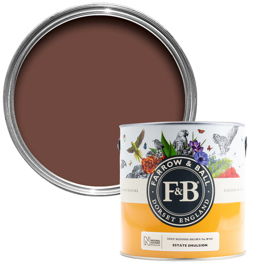 Deep Reddish Brown W101 - Farrow and Ball - Eggshell - Colour by nature - Archivfarbe Lack
