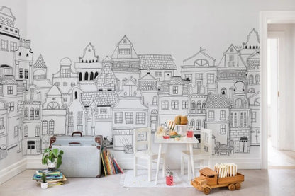 London Houses - Wandbild 14601, coole city oder selbstausgemalter Farbrausch...