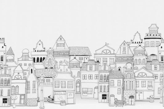Muster London Houses - Wandbild 14601, coole city oder selbstausgemalter Farbrausch...