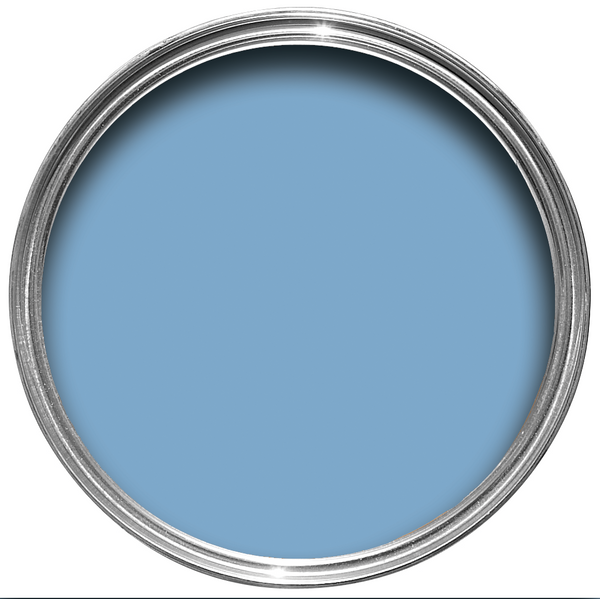 Offene Farbdose von oben von Bay Area Blue, einem Blau von der Küste San Franziscos 
