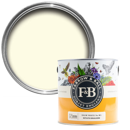 Snow White W1 - Farrow and Ball - Emulsion - Colour by nature - Archivfarbe Wandfarbe
