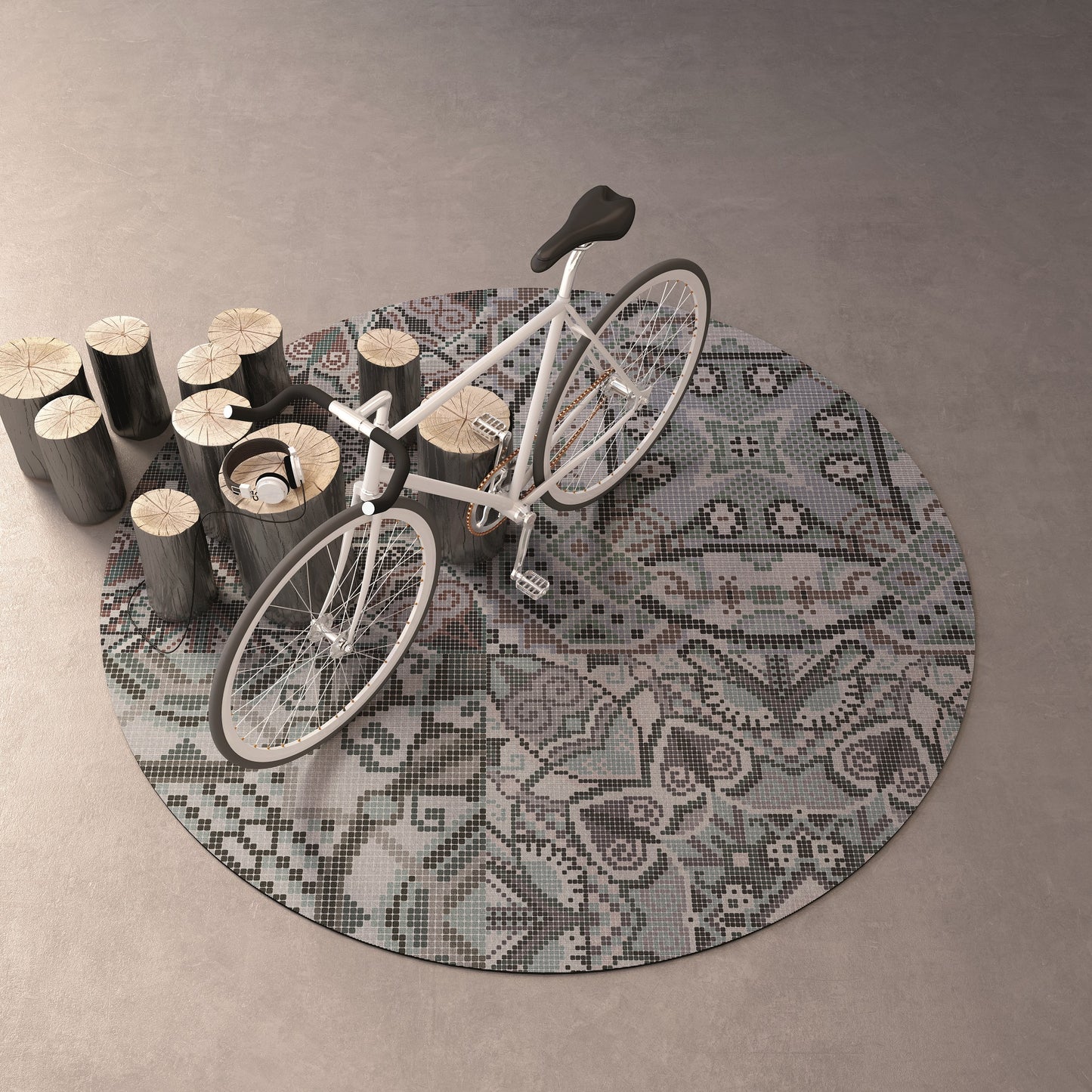 Teppich Venice natur-greige 021 rund Rugxstyle