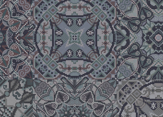 Muster Teppich Venice natur-blau 022  Rugxstyle