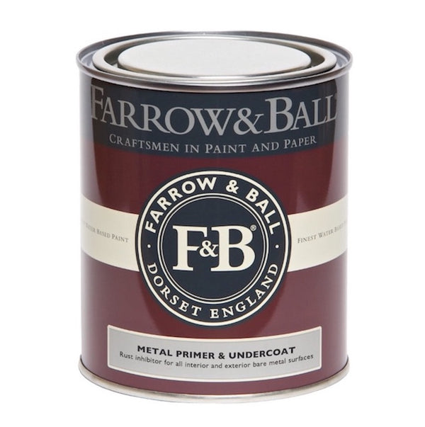 Eine 750ml Farrow and Ball Farbdose  als Beispiel für den Metal Primer and Undercoat